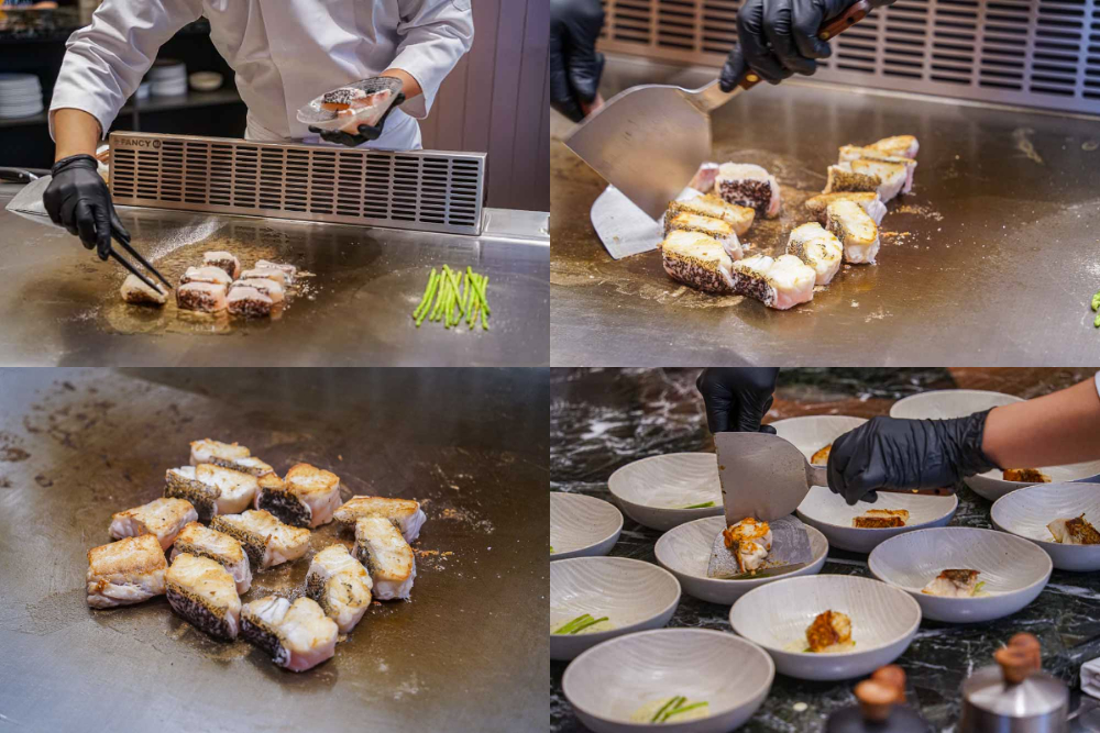 alt="夏登法式鐵板燒 1450元套餐 屏東龍虎斑佐蒔蘿酸奶醬"