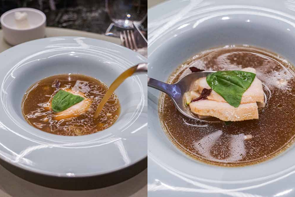 alt="夏登法式鐵板燒 花蓮剝皮辣椒牛肝菌雞湯"