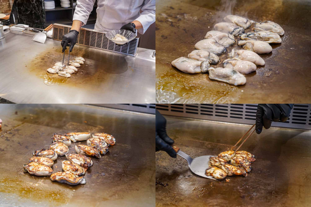 alt="夏登法式鐵板燒 日本播磨生蠔佐昆布荷蘭醬"