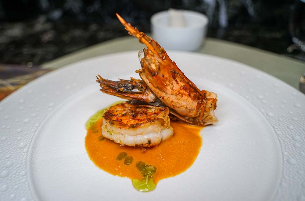 alt="夏登法式鐵板燒 島根生態蝦佐番茄甜椒醬"